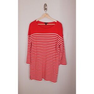 J. Crew Cotton Striped Nautical Tunic Lagenlook Women's Top Size XL